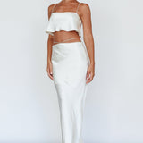 Tahni Diamante Strap Crop Top Oyster