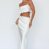 Tahni Diamante Strap Crop Top Oyster