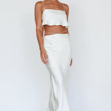 Tahni Diamante Strap Crop Top Oyster