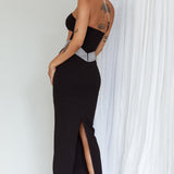 Megyn Diamante Midi Dress Black