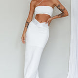 Megyn Diamante Midi Dress White