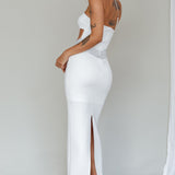 Megyn Diamante Midi Dress White