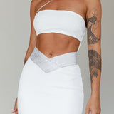 Megyn Diamante Midi Dress White