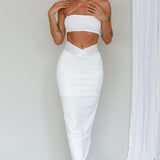 Megyn Diamante Midi Dress White