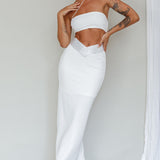 Megyn Diamante Midi Dress White