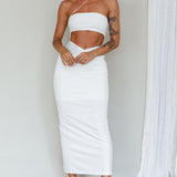 Megyn Diamante Midi Dress White