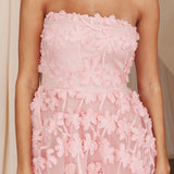 Dori Floral Embellished Midi Dress Blush