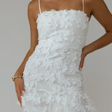 Dori Embellished Mini Dress Palm Tree White