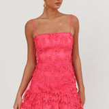 Dori Embellished Mini Dress Palm Tree Pink