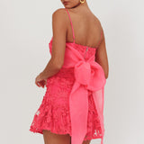 Dori Embellished Mini Dress Palm Tree Pink