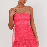 Dori Embellished Mini Dress Palm Tree Pink