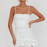 Dori Embellished Mini Dress Palm Tree White