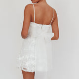 Dori Embellished Mini Dress Palm Tree White