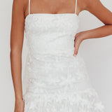 Dori Embellished Mini Dress Palm Tree White