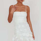 Dori Embellished Mini Dress Palm Tree White