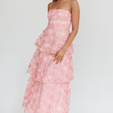 Dori Floral Embellished Maxi Dress Blush