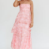 Dori Floral Embellished Maxi Dress Blush