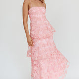 Dori Floral Embellished Maxi Dress Blush