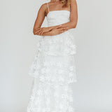 Dori Floral Embellished Maxi Dress White