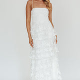 Dori Floral Embellished Maxi Dress White