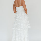Dori Floral Embellished Maxi Dress White