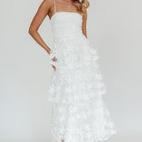Dori Floral Embellished Maxi Dress White