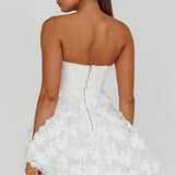 Dori Floral Embellished Mini Dress White