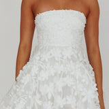 Dori Floral Embellished Mini Dress White