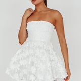 Dori Floral Embellished Mini Dress White