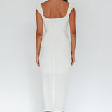 Iconic Cut-Out Bodice Midi Dress Cream