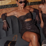Calia Rose Accent Sequin Mini Dress Black
