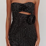Calia Rose Accent Sequin Mini Dress Black
