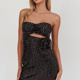 Calia Rose Accent Sequin Mini Dress Black