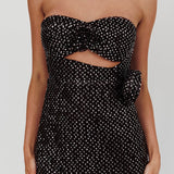 Calia Rose Accent Sequin Midi Dress Black