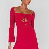 Kaleidoscope Drawstring Bust Mini Dress Plum