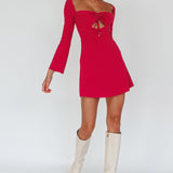 Kaleidoscope Drawstring Bust Mini Dress Plum