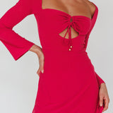 Kaleidoscope Drawstring Bust Mini Dress Plum