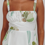 Provence Bloom Tiered Floral Maxi Dress Green