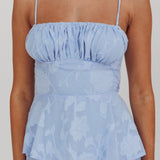 Provence Bloom Tiered Maxi Dress Blue