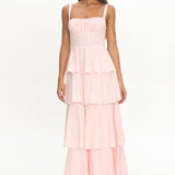 Provence Bloom Tiered Maxi Dress Rosewater