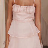 Provence Bloom Tiered Midi Dress Blush