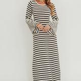 Meredith Long Sleeve Cut-Out Maxi Dress Cream Black