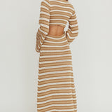 Meredith Long Sleeve Cut-Out Maxi Dress Chocolate
