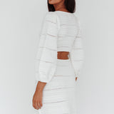 Meredith Long Sleeve Cut-Out Mini Dress White