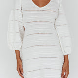 Meredith Long Sleeve Cut-Out Mini Dress White