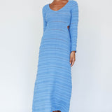 Meredith Long Sleeve Cut-Out Maxi Dress Blue