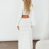 Meredith Long Sleeve Cut-Out Maxi Dress White