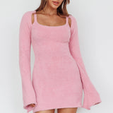 Count On It Fuzzy Knit Mini Dress Blush