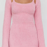 Count On It Fuzzy Knit Mini Dress Blush