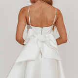 Athens Flared Bow Mini Dress White